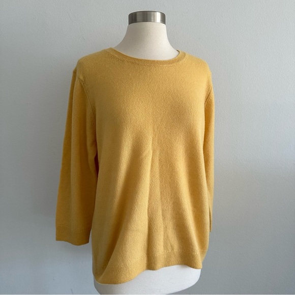 New Iris Von Arnim Cashmere Silk Yellow Crew Neck Sweater - Picture 1 of 11